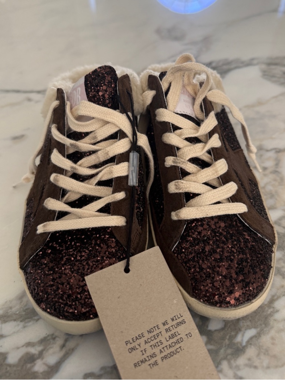 Golden Goose Cream Sherpa-Lined Super-Star Sneakers - Picture 4 of 4